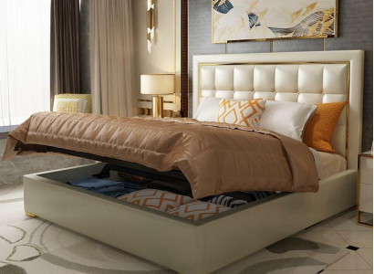 Bett Polster Design Luxus Doppel Betten Grau 180x200cm Schlaf Zimmer Leder Hotel